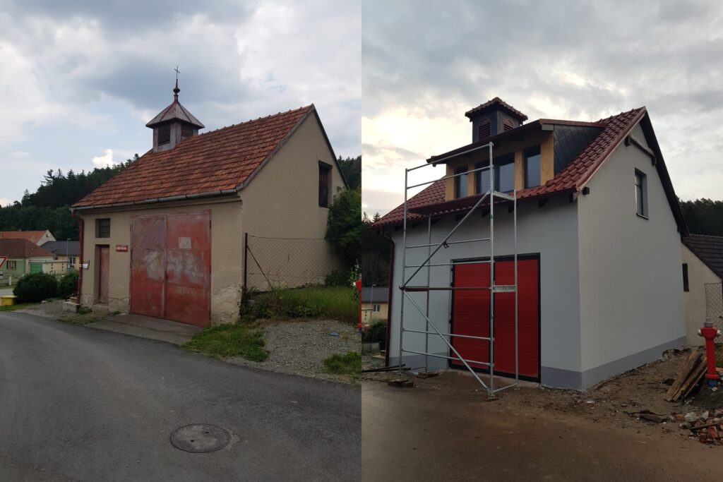 Průběh realizace „Rekonstrukce hasičské zbrojnice – Holštejn“ – detail 1